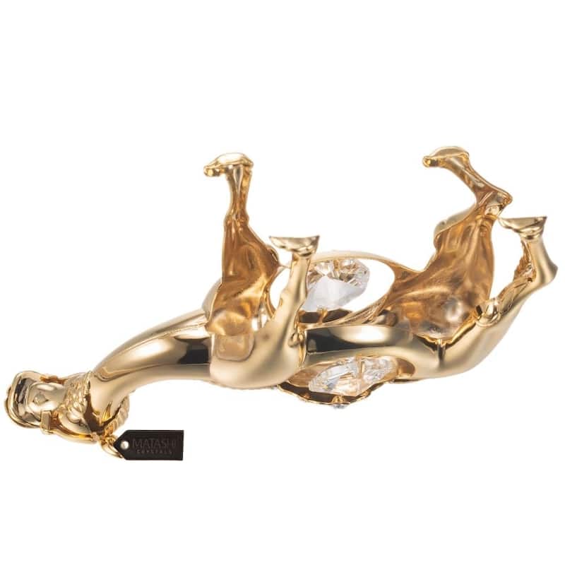 Matashi 24K Gold Plated Camel Ornament with Clear Genuine Matashi Crystals