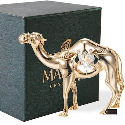 Matashi 24K Gold Plated Camel Ornament with Clear Genuine Matashi Crystals