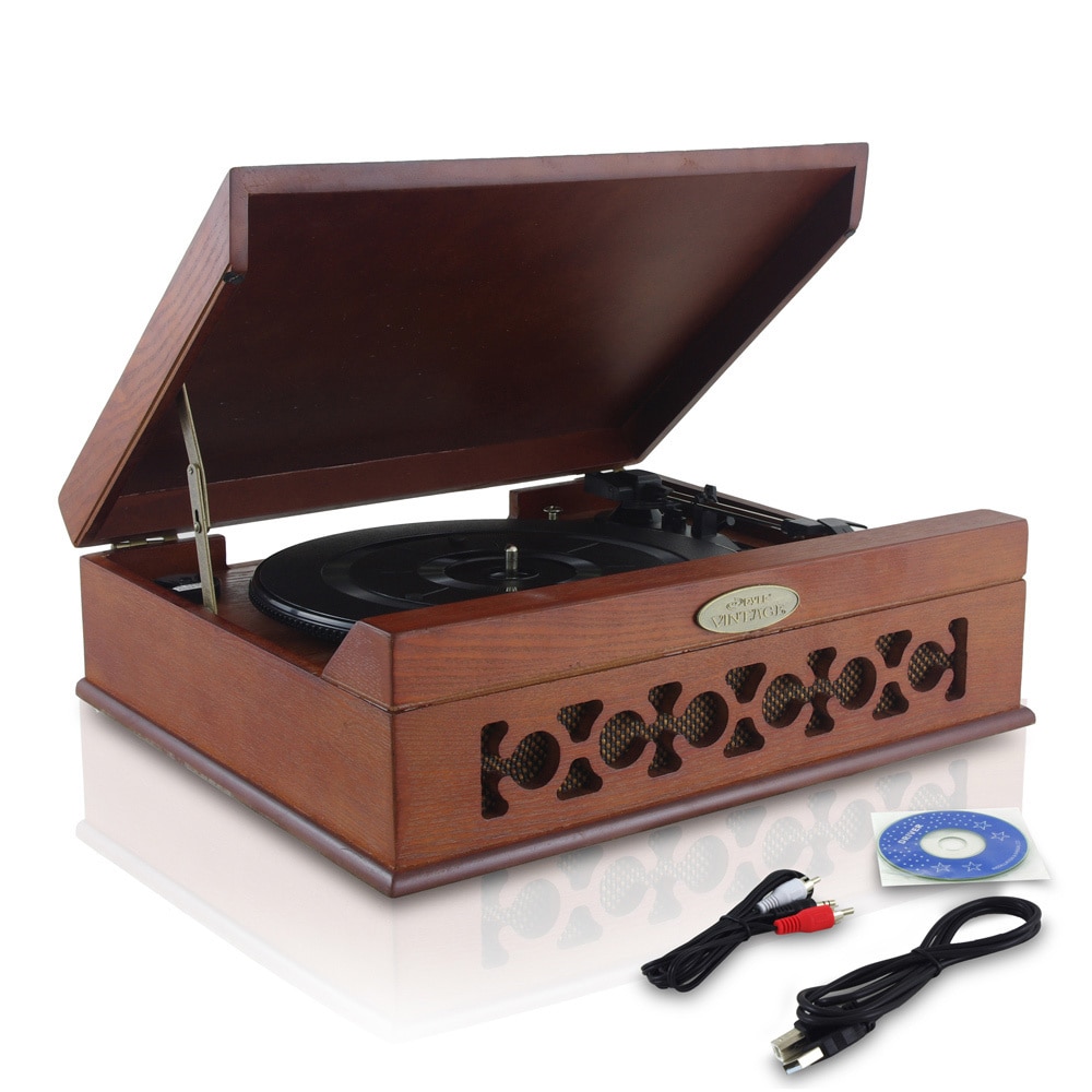 pyle vintage record player bluetooth