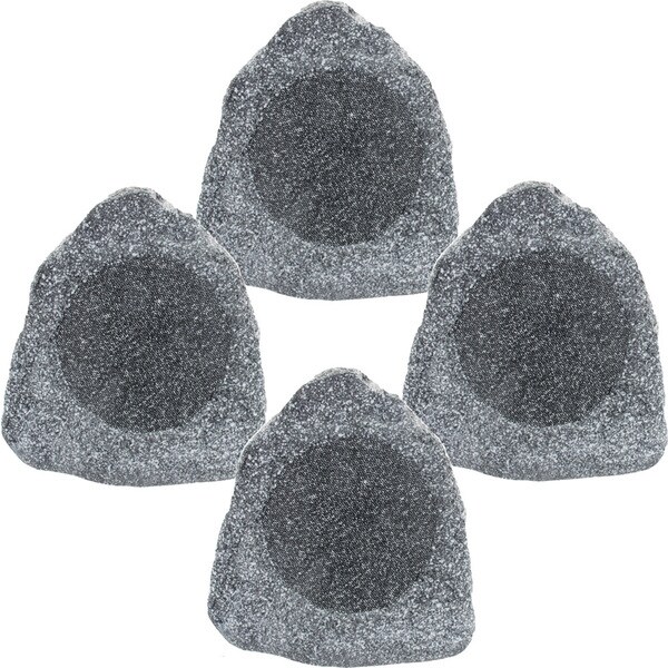 Theater Solutions 4R6G 2 Pairs of 6.5-inch Woofers Outdoor Garden Waterproof Granite Rock Patio 