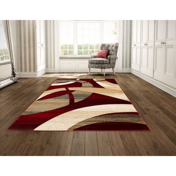 Lyke Home Hand Carved Red Abstract Area Rug 5 3 X 7 2 Free Lyke Home Hand Carved Red Abstract Area Rug 5 X27