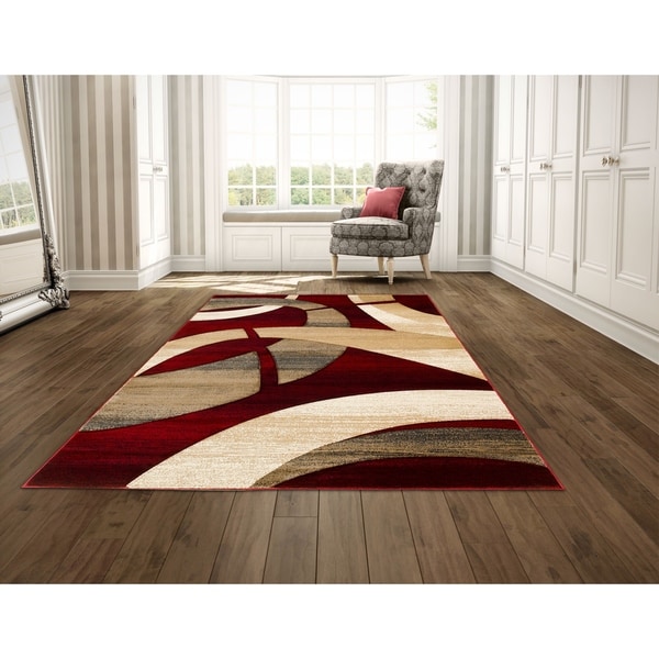 Lyke Home Hand Carved Red Abstract Area Rug 5 3 X 7 2 Free Lyke Home Hand Carved Red Abstract Area Rug 5 X27