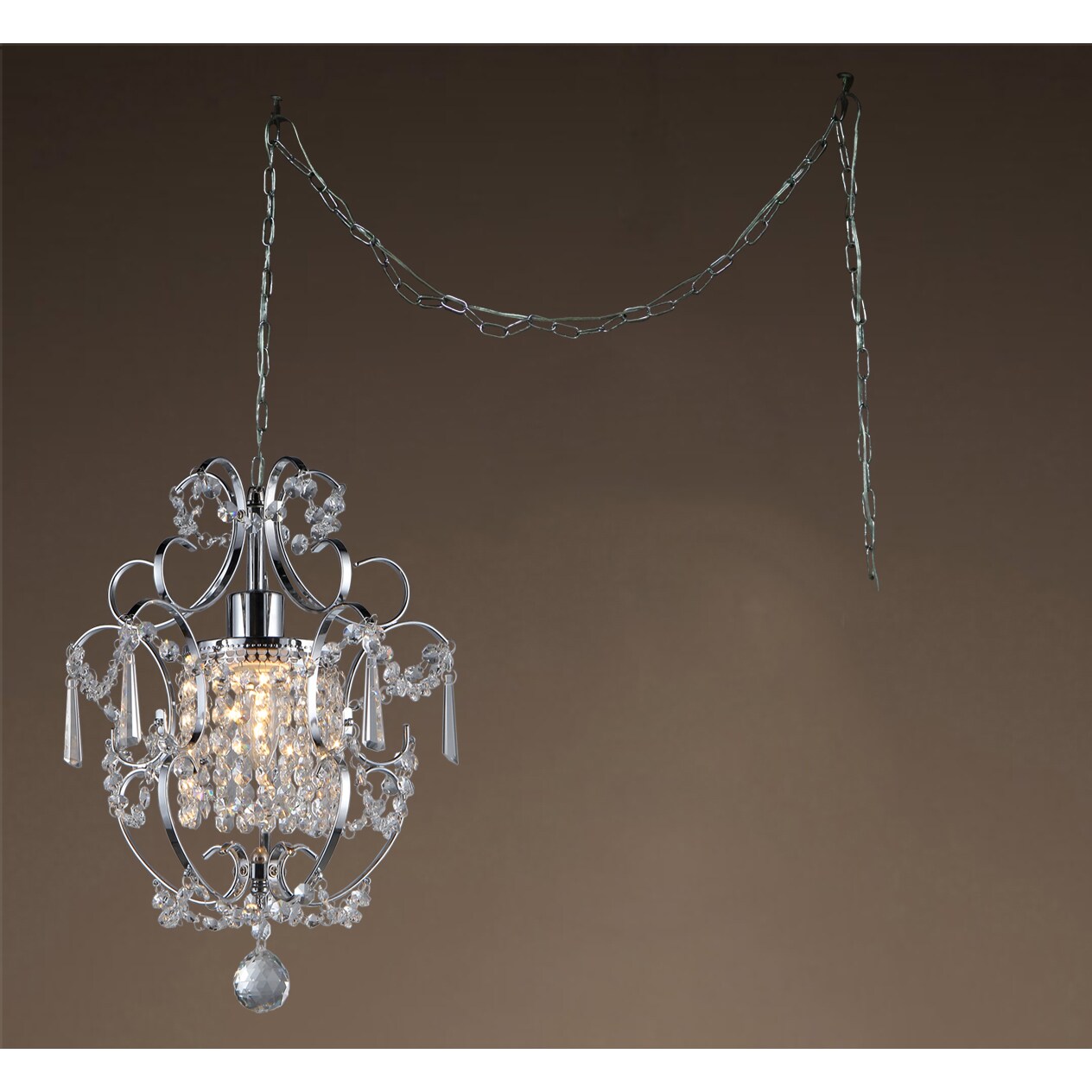非常に高い品質 Crystal 1-light Cynthia 11-inch Sale On - Lamp Swag Chrome その他
