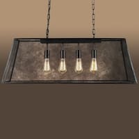 Lemuel 4-light Black 30-inch Edison Island Chandelier with Bulbs