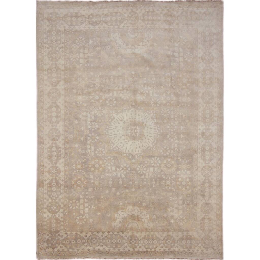 Oushak Taran Brown Hand-knotted Rug (10'3 x 13'10)