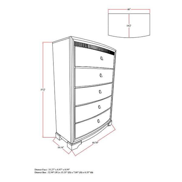 Shop Marquette Brown Curved Rubberwood 5 Drawer Chest By Inspire Q