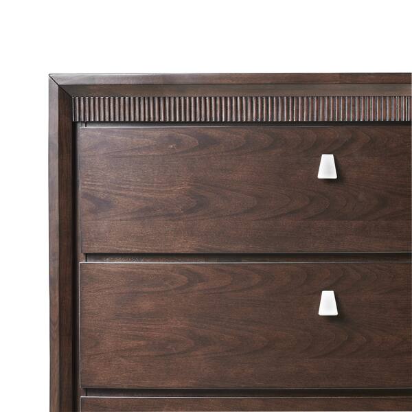 Shop Marquette Brown Curved Rubberwood 5 Drawer Chest By Inspire Q