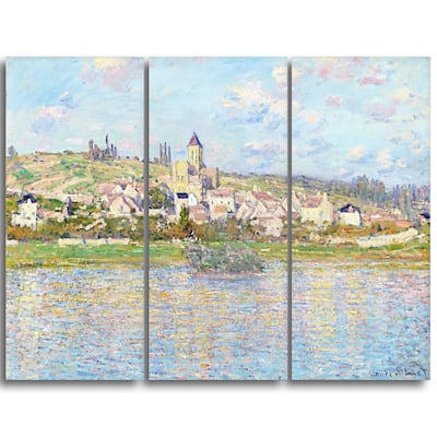 Design Art "Claude Monet - Vetheuil" Landscape Canvas Arwork - Multi-color