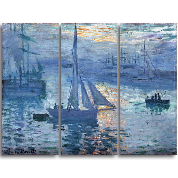 Design Art 'Claude Monet - Sunrise (Marine)' Canvas Art Print ...