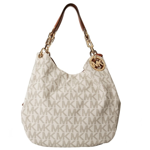 Michael Kors Fulton Large Vanilla Signature Shoulder Tote Bag - Free ...