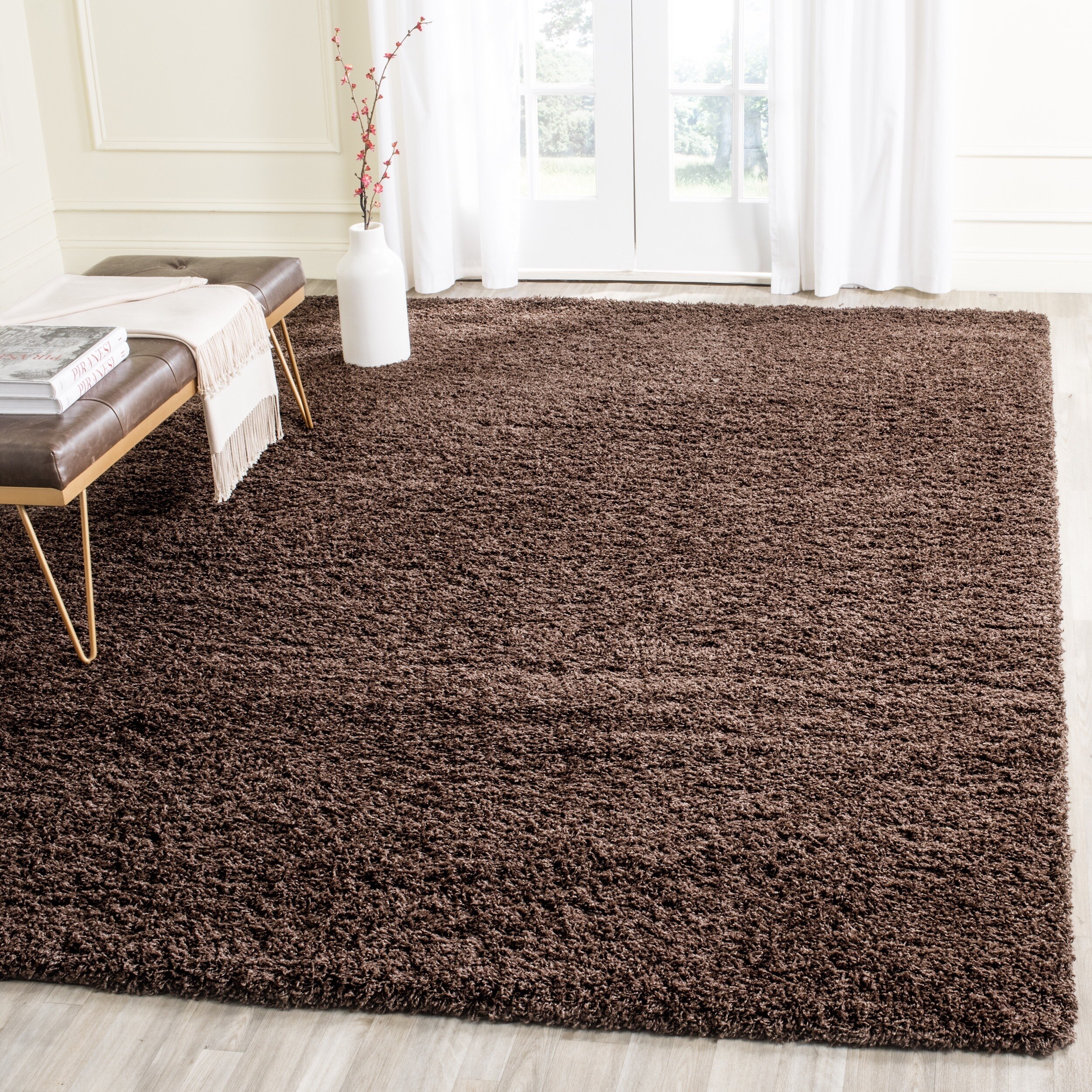 Shop Safavieh Laguna Shag Brown Rug Square On Sale Free Shipping Today Overstock Com