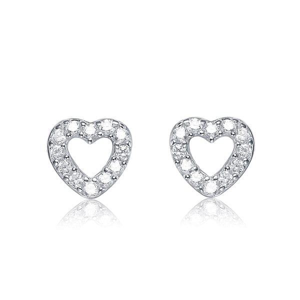 Collette Z Sterling Silver Cubic Zirconia Heart Earrings Free Collette Z Sterling Silver Cubic Zirconia Heart Earrings