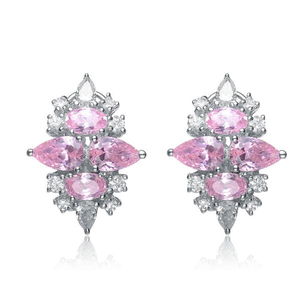Collette Z Sterling Silver Pink Cubic Zirconia Earrings Free Collette Z Sterling Silver Pink Cubic Zirconia Earrings