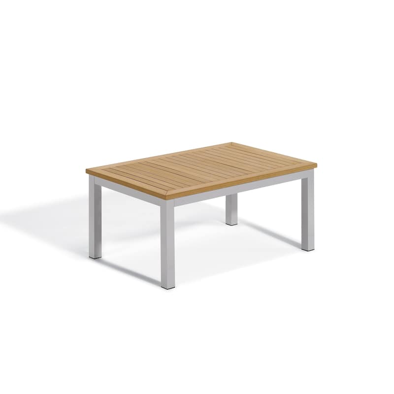 Oxford Garden Travira Coffee Table - Aluminum Frame, Natural Tekwood Top