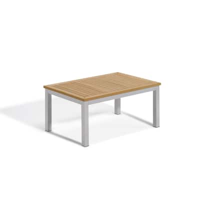Oxford Garden Travira Coffee Table - Aluminum Frame, Natural Tekwood Top