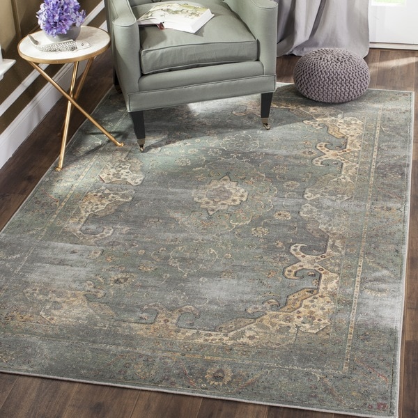 Safavieh Vintage Oriental Grey Multi Distressed Silky Viscose Rug Safavieh Vintage Oriental Grey Multi Distressed Silky Viscose Rug 3 X27