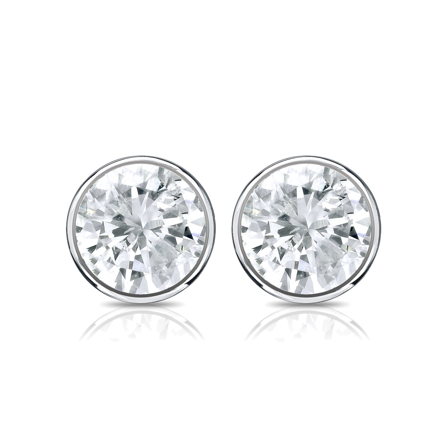 bezel diamond studs