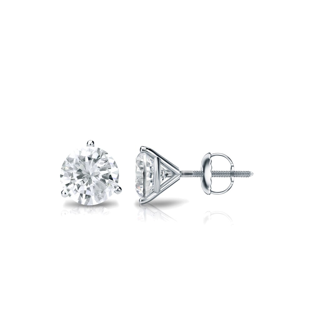 screw back 1//8 cttw, H-I, I1-I2 14k White Gold 3-Prong Martini Round Diamond SINGLE STUD Earring