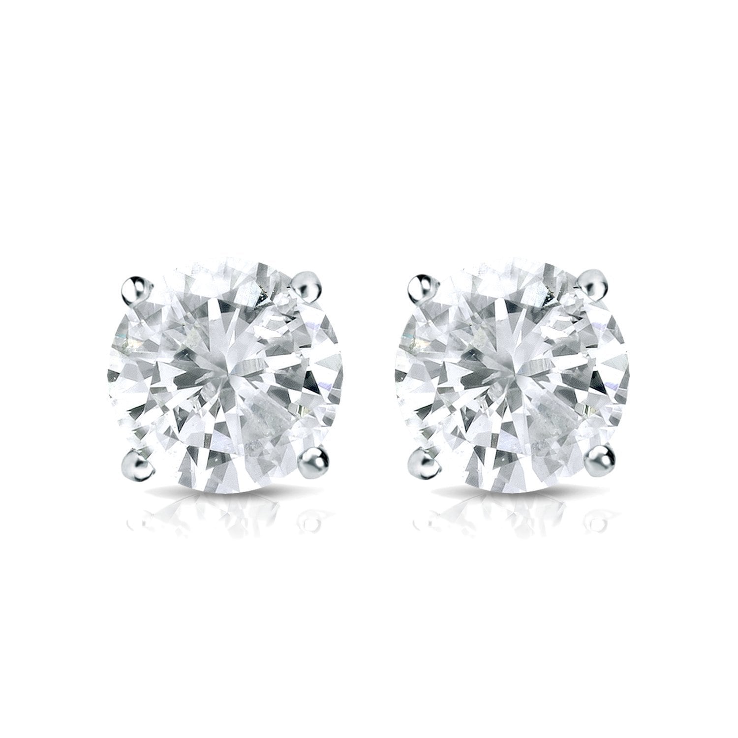 Shop Auriya 1ctw Round Diamond Stud Earrings Platinum On Sale