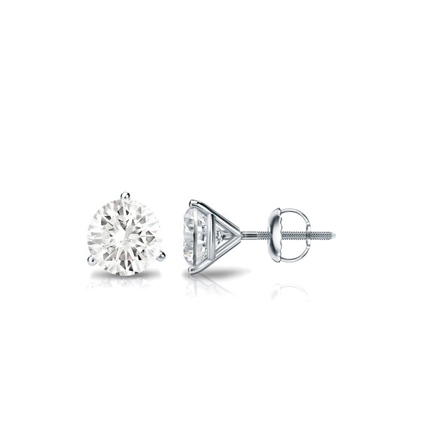 0 75 Ct 18k White Gold Prong Set Round Diamond Stud Earrings Vs H I T W Earrings Jewelry - diamond earrings roblox