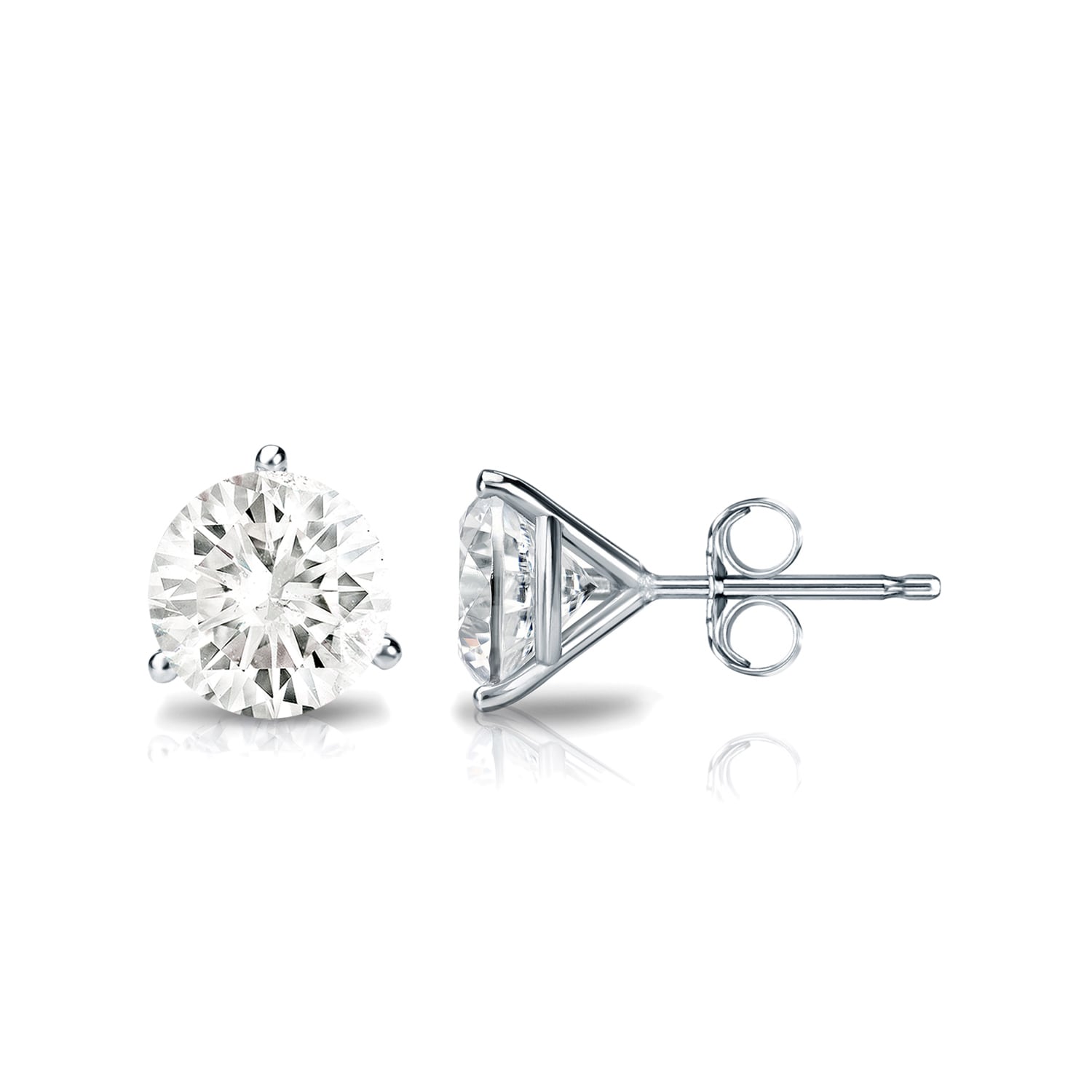 Shop Auriya 1ctw Round Diamond Stud Earrings Platinum 3 Prong