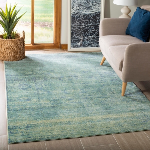 Safavieh Mystique Watercolor Green/ Multi Silky Rug - 5' x 8'