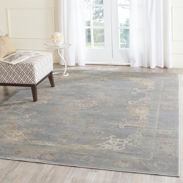 Safavieh Vintage Oriental Grey/ Multi Distressed Silky Viscose Rug - 6'7 x 9'2