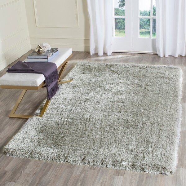 Safavieh Handmade Plush Memory Foam Shag Silver Polyester Rug - 8' x 10'