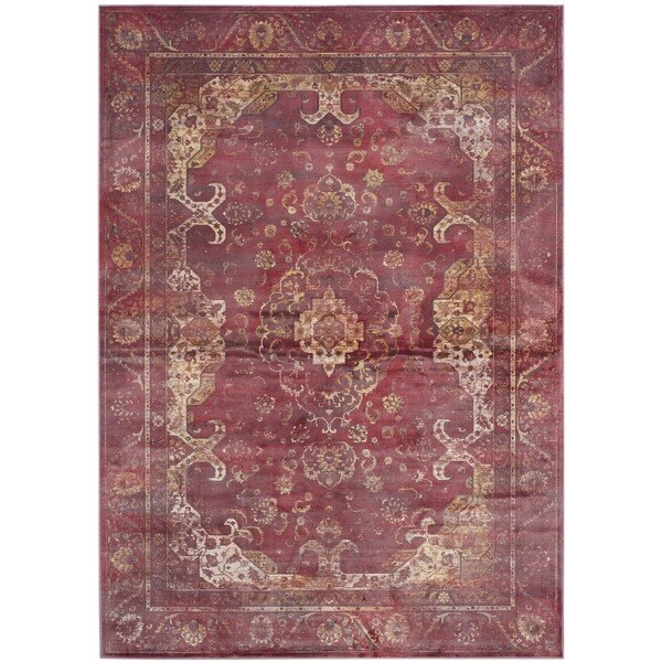 Safavieh Vintage Oriental Purple/ Fuchsia Distressed Silky Viscose Rug - 8' x 11'2