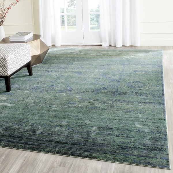 Safavieh Mystique Watercolor Green/ Multi Silky Rug - 8' x 10'