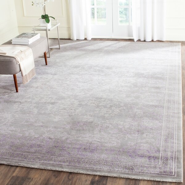 Safavieh Passion Watercolor Vintage Grey / Lavender Distressed Rug - 8' x 11'
