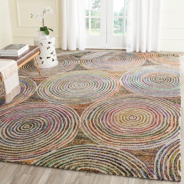 Safavieh Handmade Nantucket Modern Abstract Beige Cotton Rug - 9' x 12'