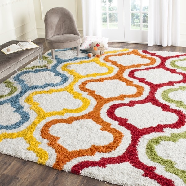 Safavieh Kids Shag Ivory/ Multi Rainbow Area Rug - 8'9 x 12'