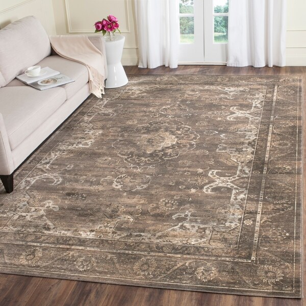 Safavieh Vintage Oriental Soft Anthracite Distressed Silky Viscose Rug - 8'10 x 12'2