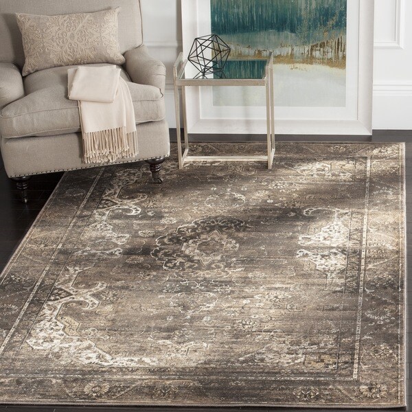 Safavieh Vintage Oriental Soft Anthracite Distressed Silky Viscose Rug (8'10 x 12'2)