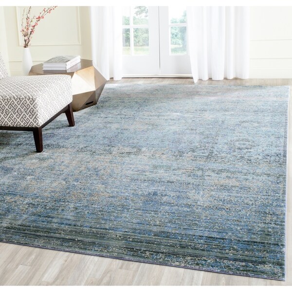 Safavieh Mystique Watercolor Serene Blue/ Multi Silky Rug - 9' x 12'