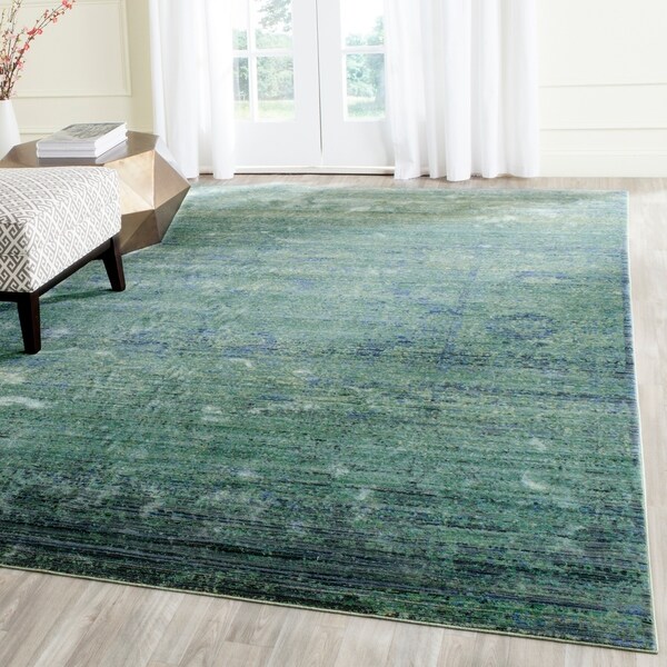 Safavieh Mystique Watercolor Green/ Multi Silky Rug - 9' x 12'