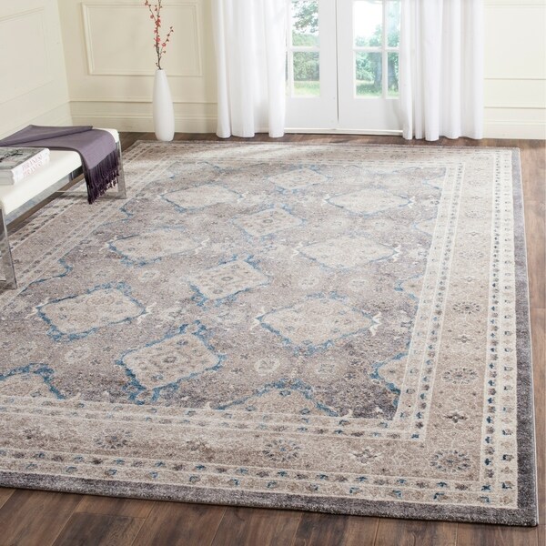 Safavieh Sofia Vintage Diamond Light Grey / Beige Distressed Rug - 9' x 12'