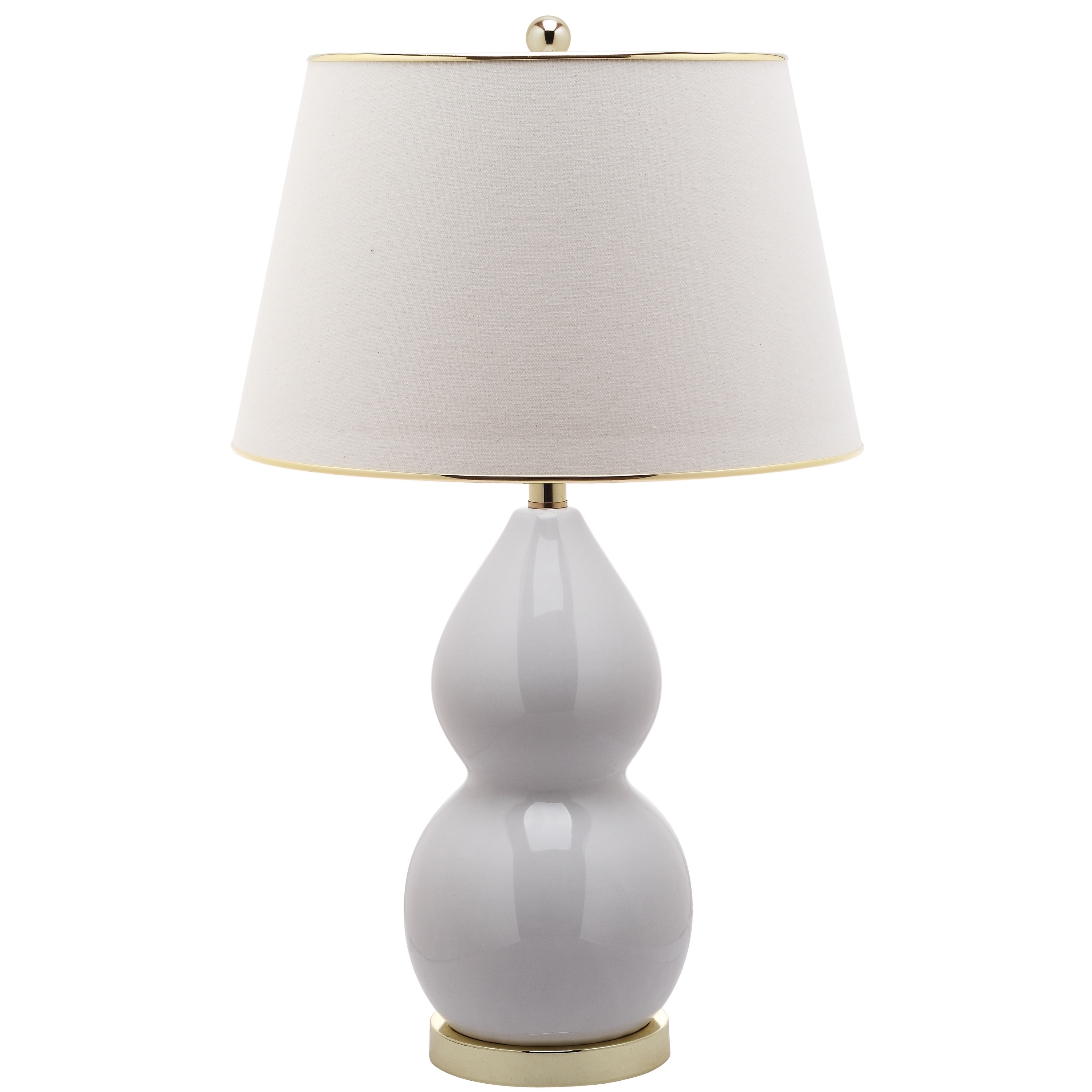 SAFAVIEH Lighting 26-inch Jill White Double Gourd Ceramic Lamp