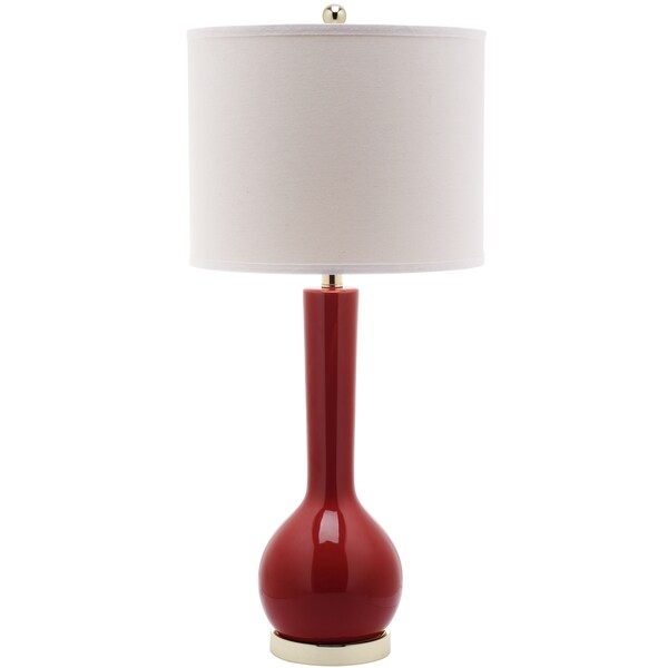 Safavieh Lighting 30.5-inch Mae Chinese Red Long Neck Ceramic Table Lamp