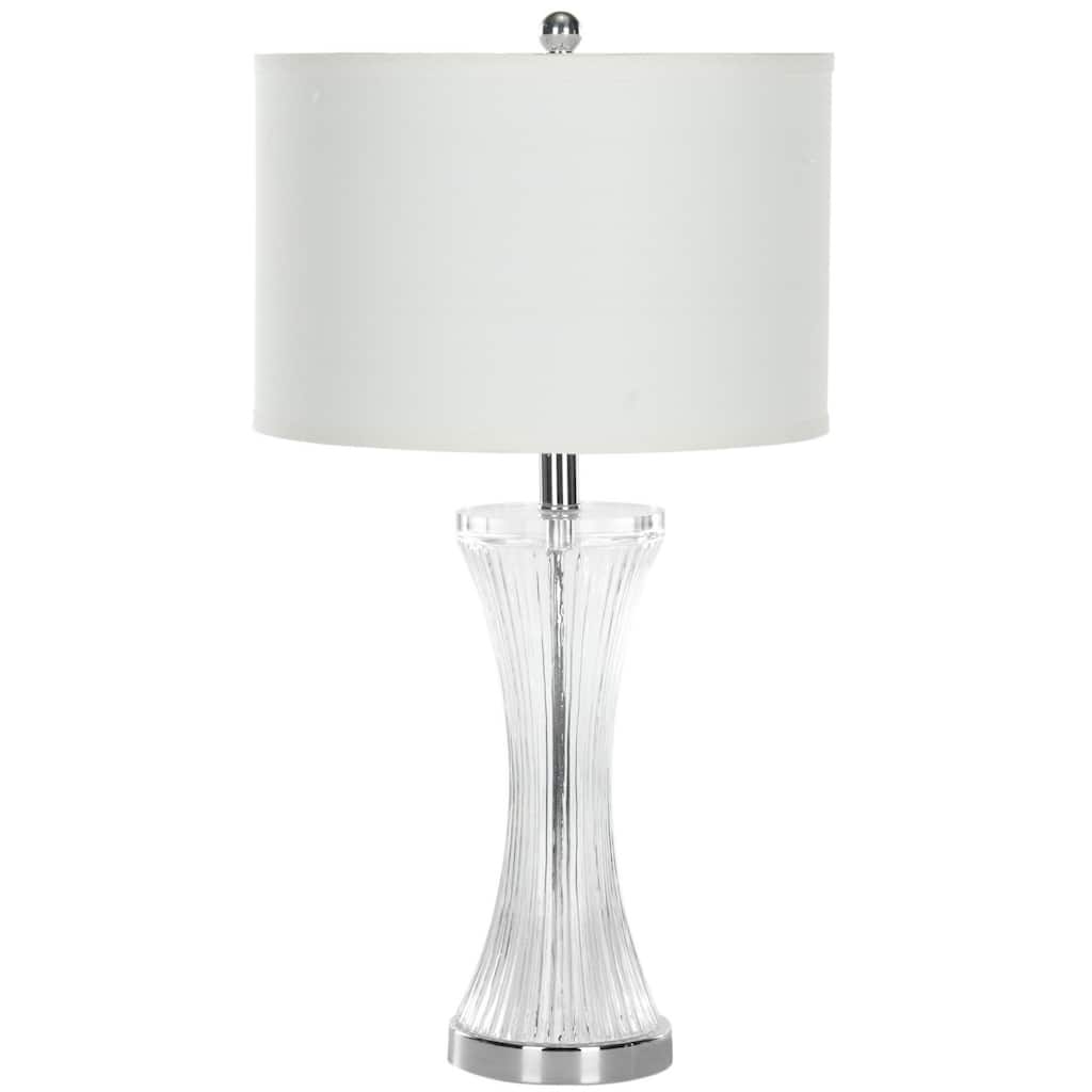 SAFAVIEH Lighting 25-inch Zelda Glass Clear Table Lamp - 15"x15"x25"