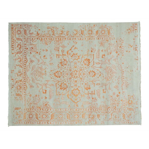 Shop Wool and Rayon from Bamboo Silk Handmade Broken Design Heriz Rug