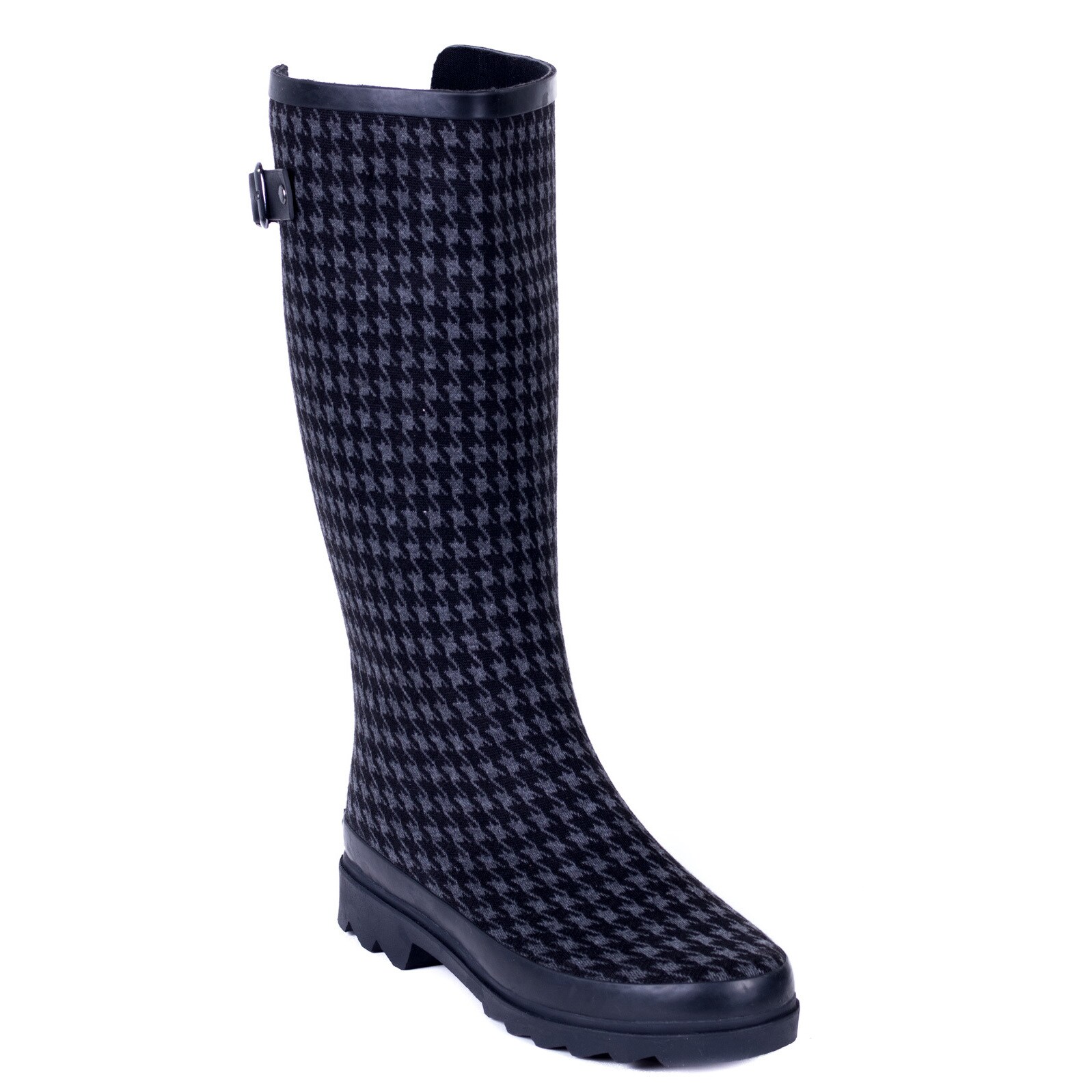 houndstooth rain boots