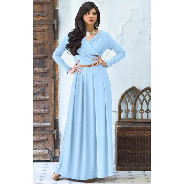 light blue flowy maxi dress