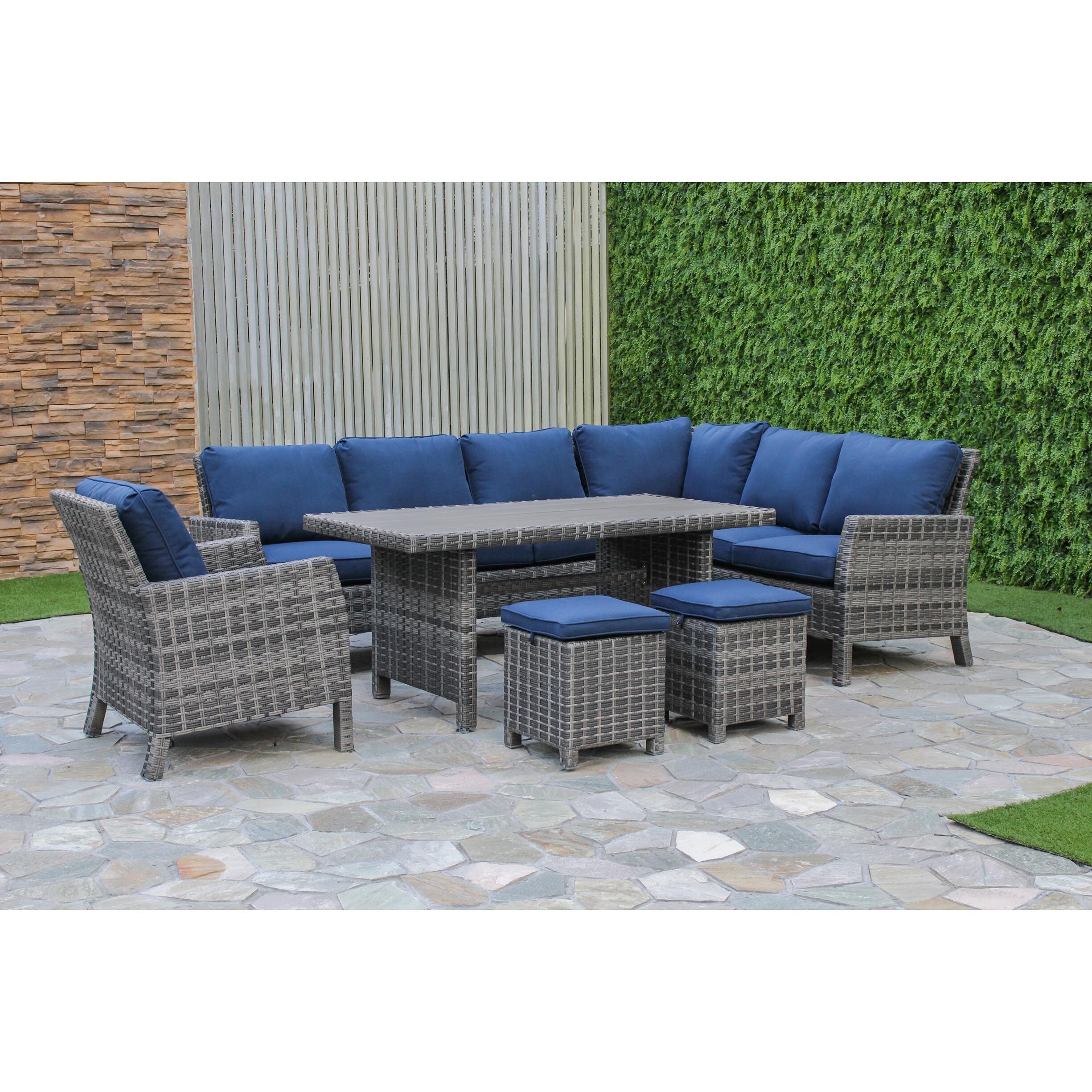 Shop Black Friday Deals On Arcadia Wicker Sectional Set Overstock 10907797