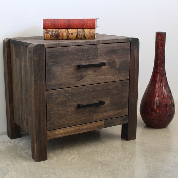 International Caravan Malmo Two Drawer Solid Acacia Hardwood International Caravan Malmo Two Drawer Solid Acacia Hardwood Side Table