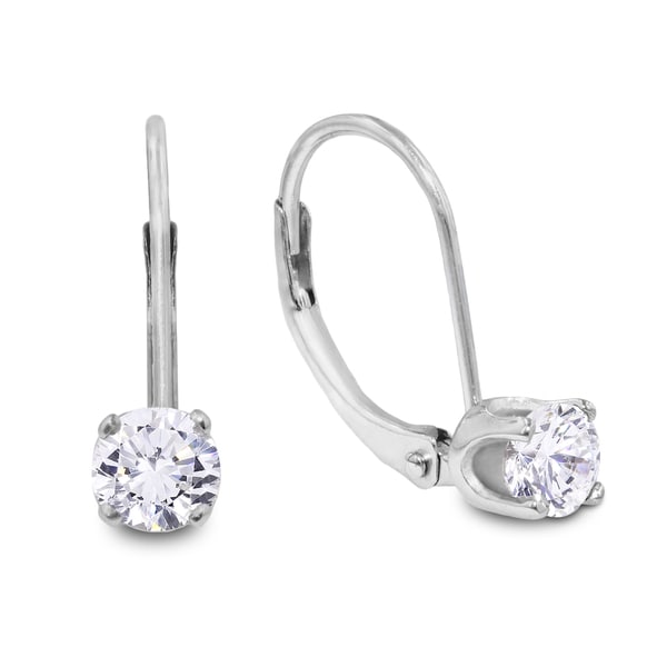 1 2 Carat Diamond Leverback Earrings In 14 Karat White Gold 1 2 Carat Diamond Leverback Earrings In 14 Karat White Gold J K I2