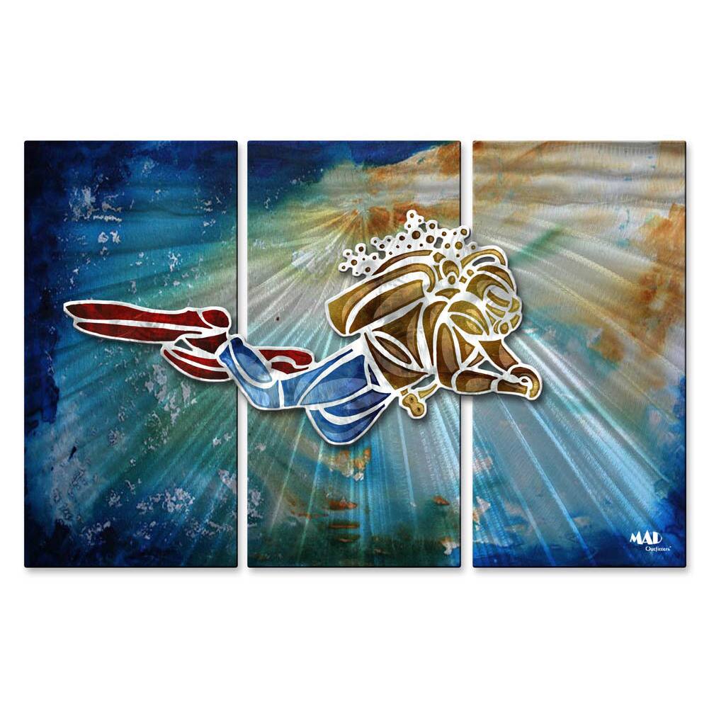 Metal Wall Art 'Guy SCUBA Diving 1' Megan Duncanson
