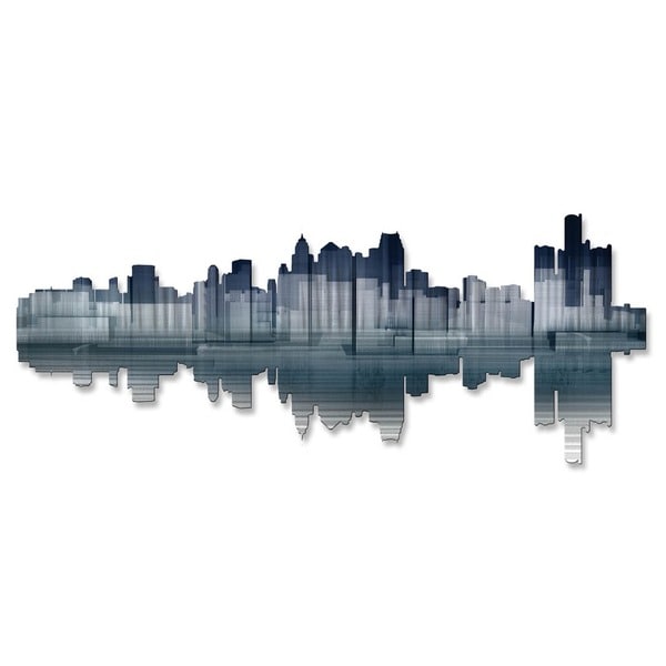 Detroit Wall Art detroit reflection' ash carl metal wall art - free shipping today Detroit Wall Art detroit reflection' ash carl metal wall art - free shipping today