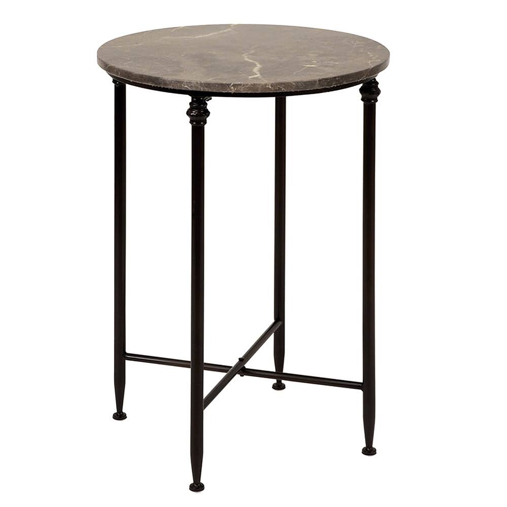 Marble Top Round Accent Table